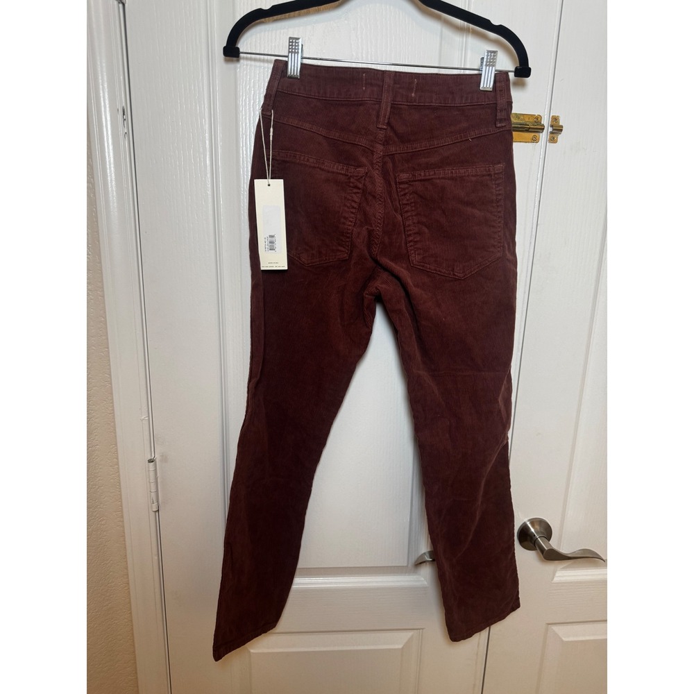 AMO Chelsea Crop Corduroy Pants Burgundy Slim Fit High Rise Size 25 NWT - Picture 7 of 8